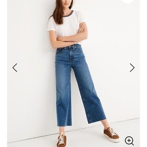 NWOT Madewell slim wide leg crop jeans